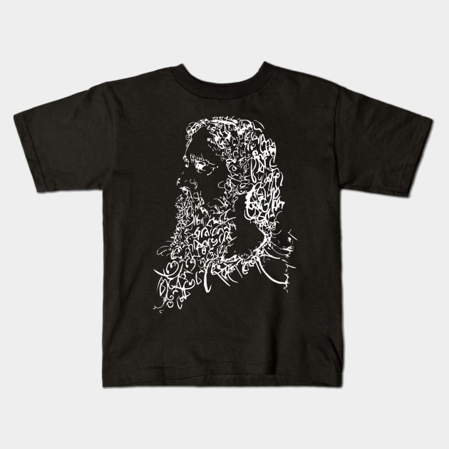 Rabindranath Tagore - Bengali Typography Kids T-Shirt by BonGanze